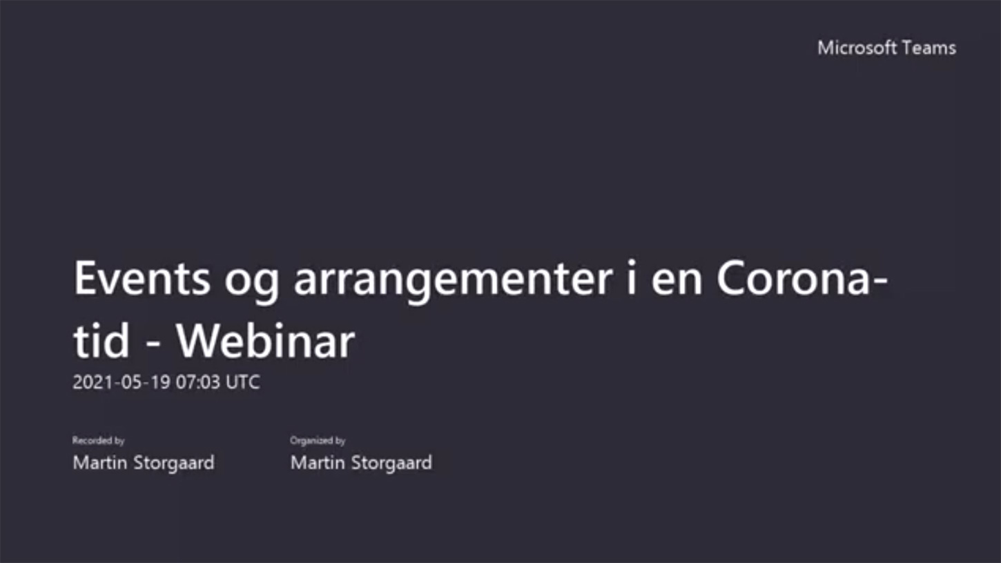 Webinar om events i en Corona-tid