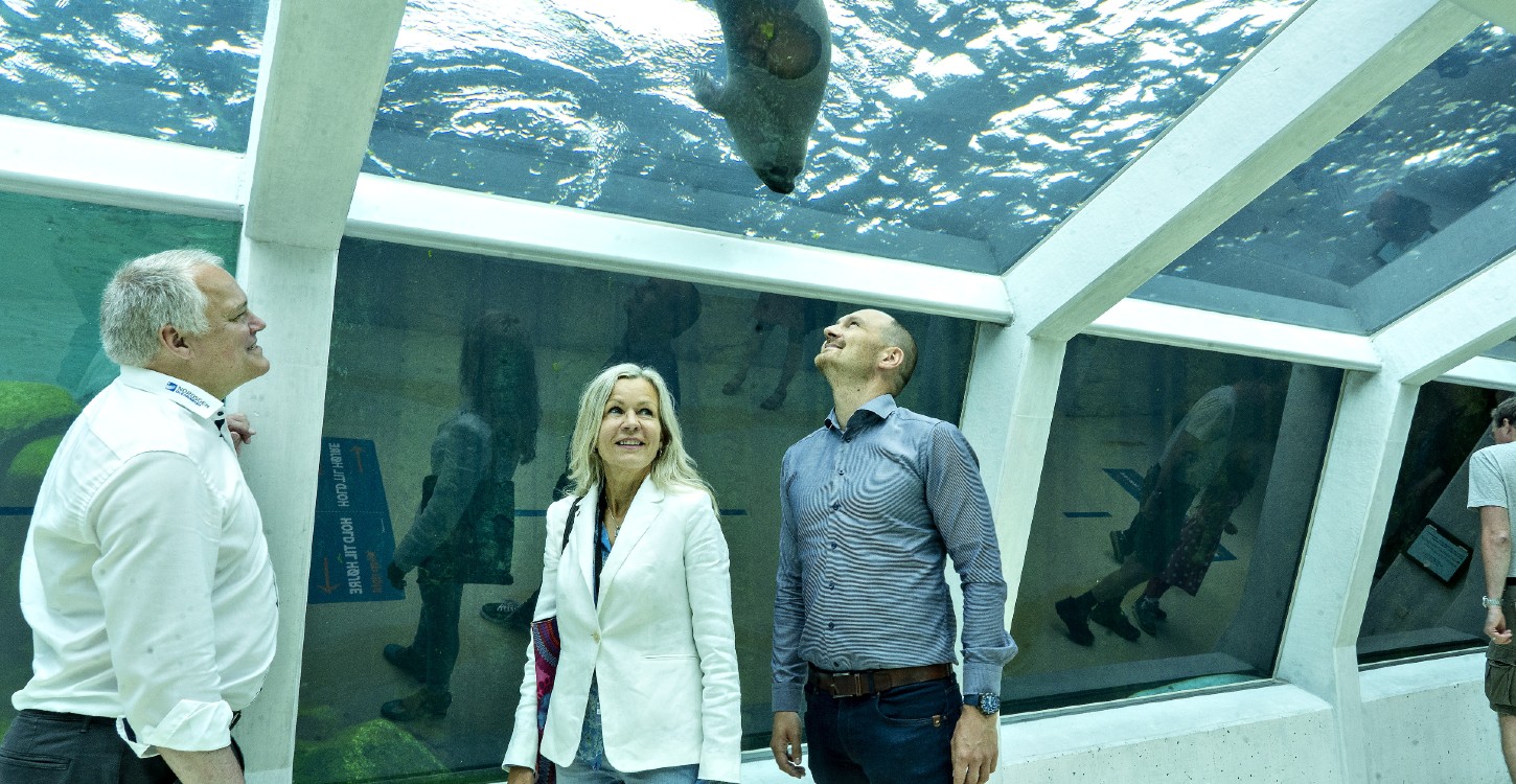 Peter Krusborg, Laila Zielke og Karl Henrik Laursen på Nordsøen Oceanarium