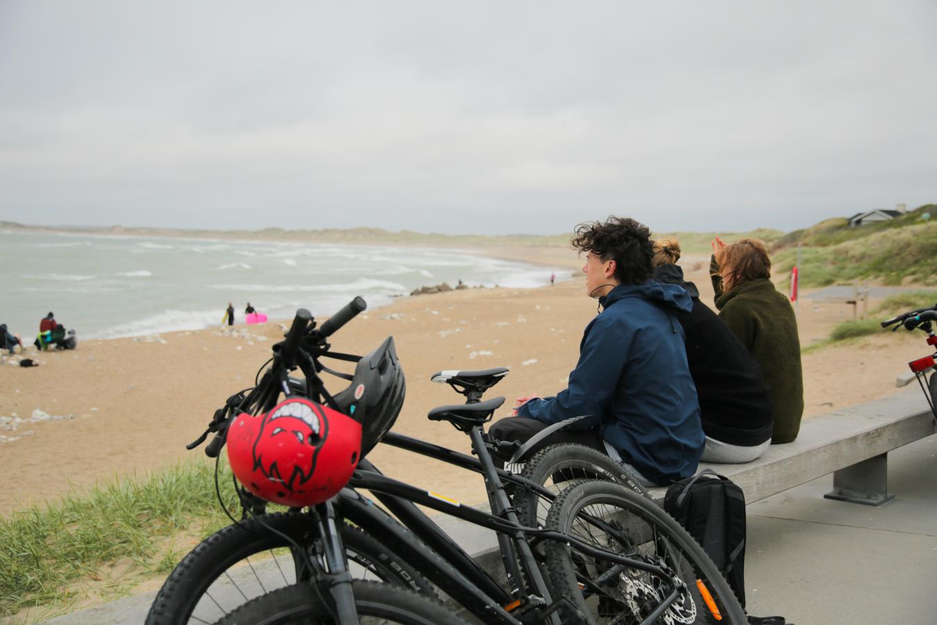 cyklister ved klitmøtter / vorupør stranden