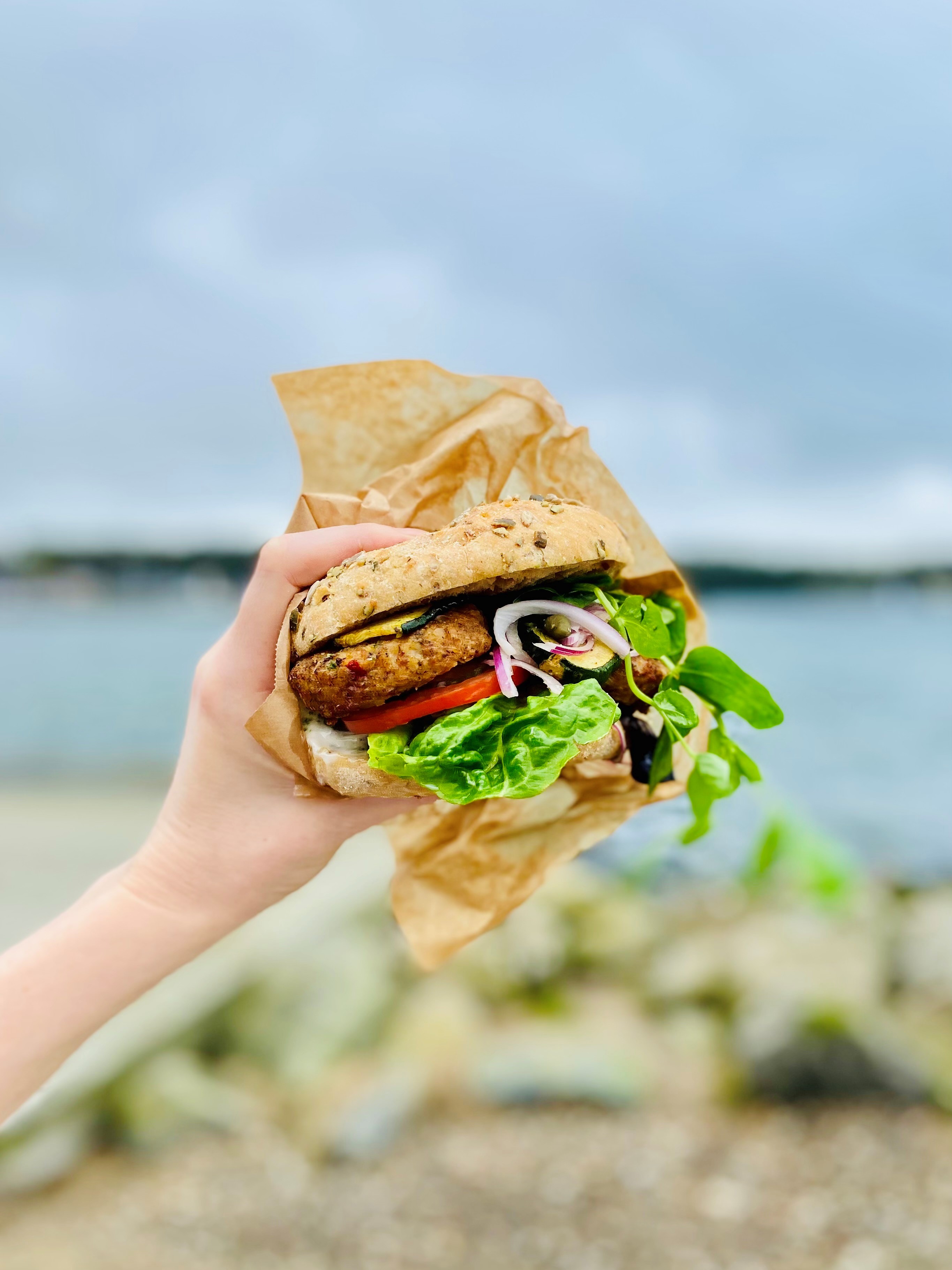Vegetarisk burger fra Mad ved Havet