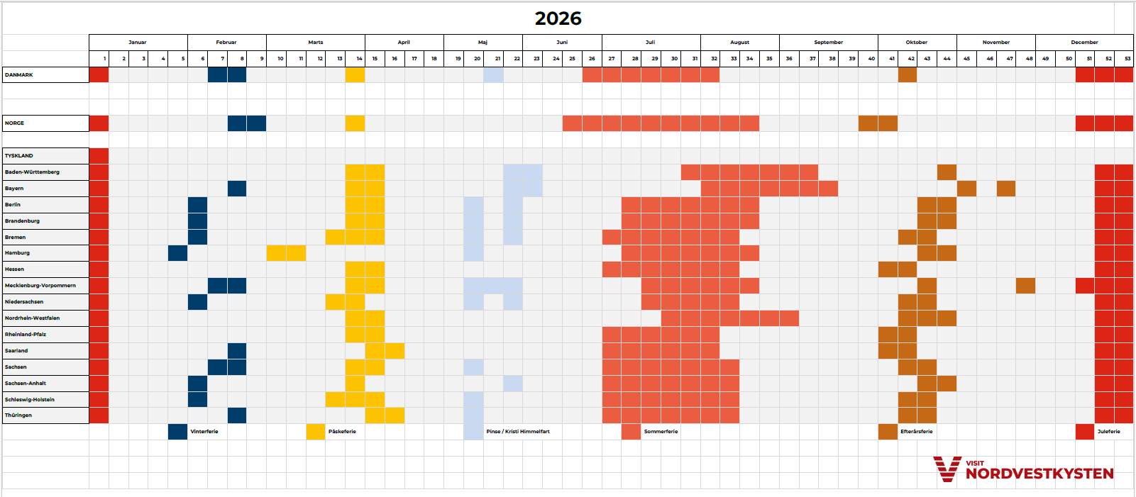 International feriekalender 2026