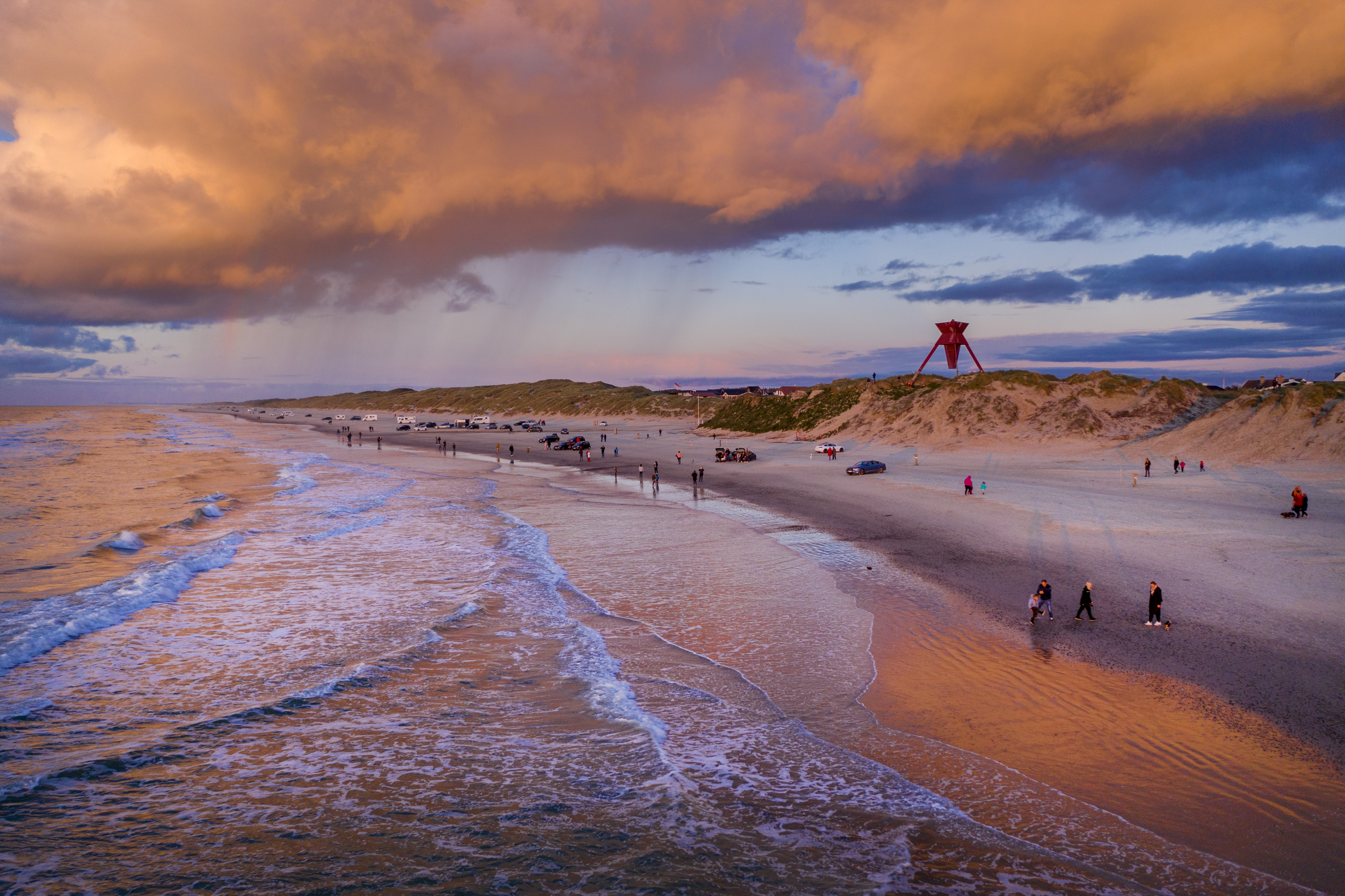 Blokhus strand solnedgang