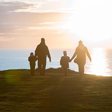 Familie ved Vesterhavet